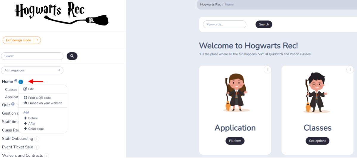 Activity Messenger Help | Creating the microsite and client portal ...
