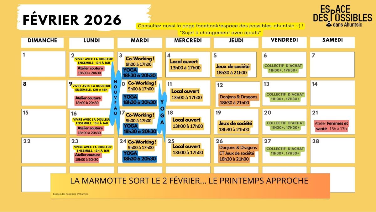 Pour le calendrier