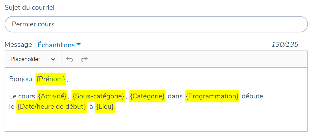Personnaliser les messages SMS/courriel avec des champs de fusion dans Activity Messenger