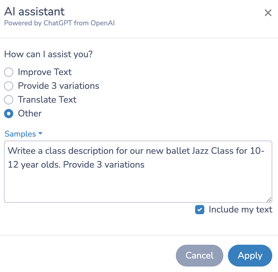 Rewrite class descriptions, newsletters and social media posts