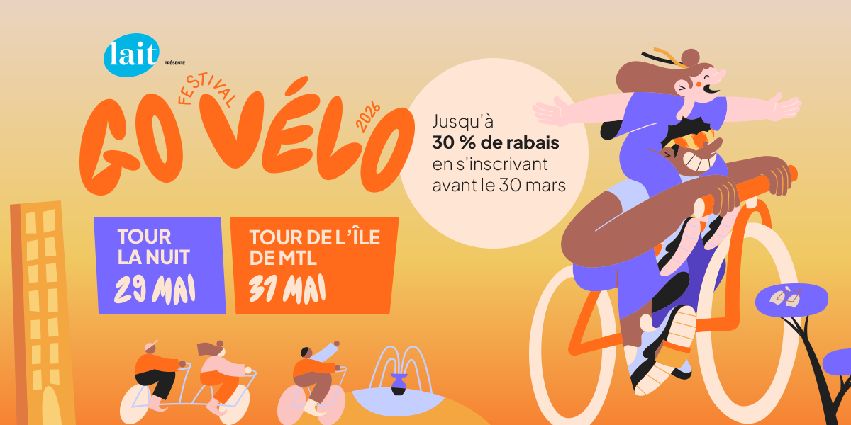 Festival Go Vélo: Tour La Nuit, 29 mai, Tour de l'île, 31 mai, point de départ: parc Jarry