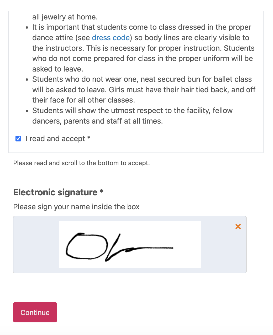 Collect a waiver with a digital signature for your hockey camp or school