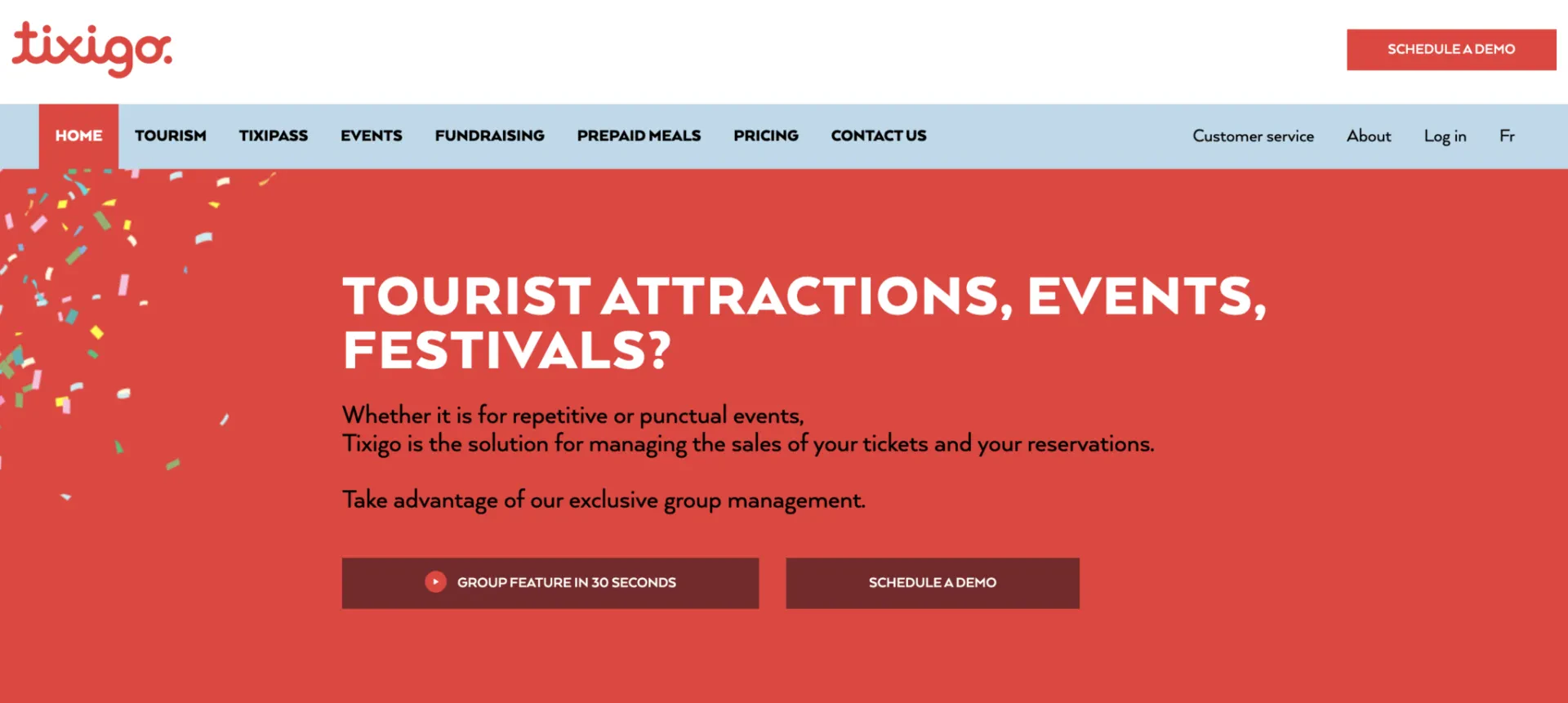 Tixigo Event Ticketing Software homepage