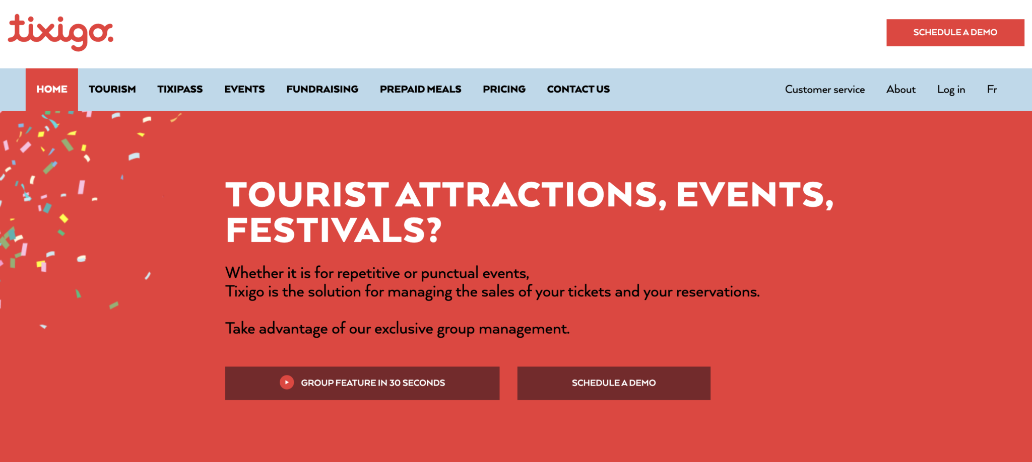 Tixigo Event Ticketing Software homepage