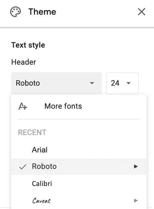 Customize Fonts in google forms