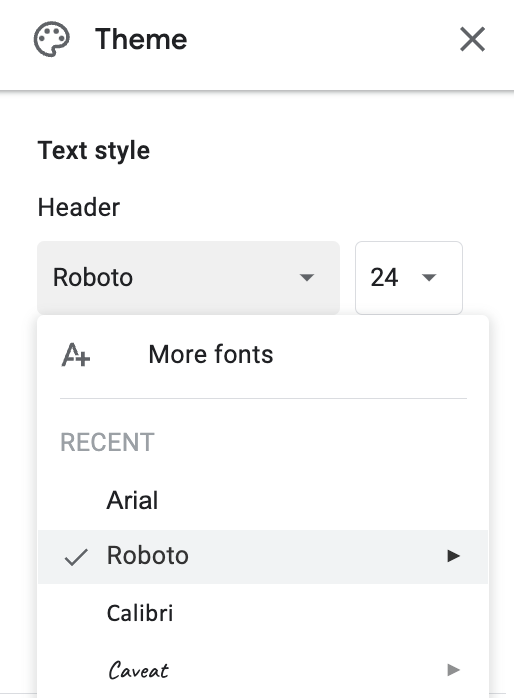 Customize Fonts in google forms