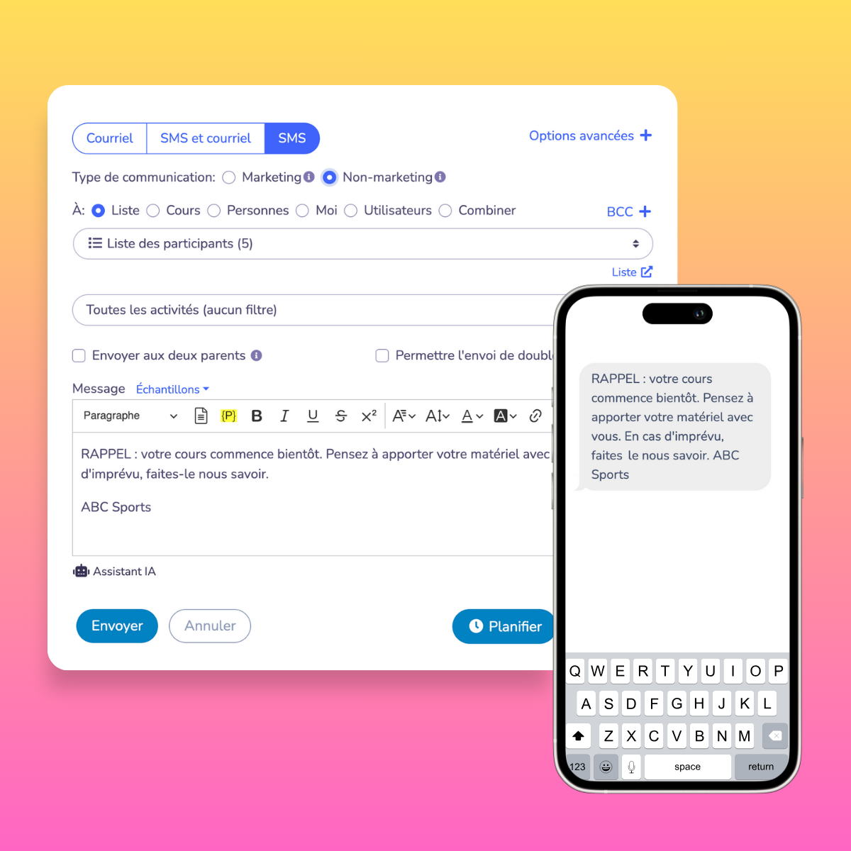 Envois-de-SMS-Activity-Messenger