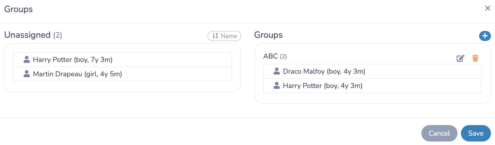 Add notes and create groups