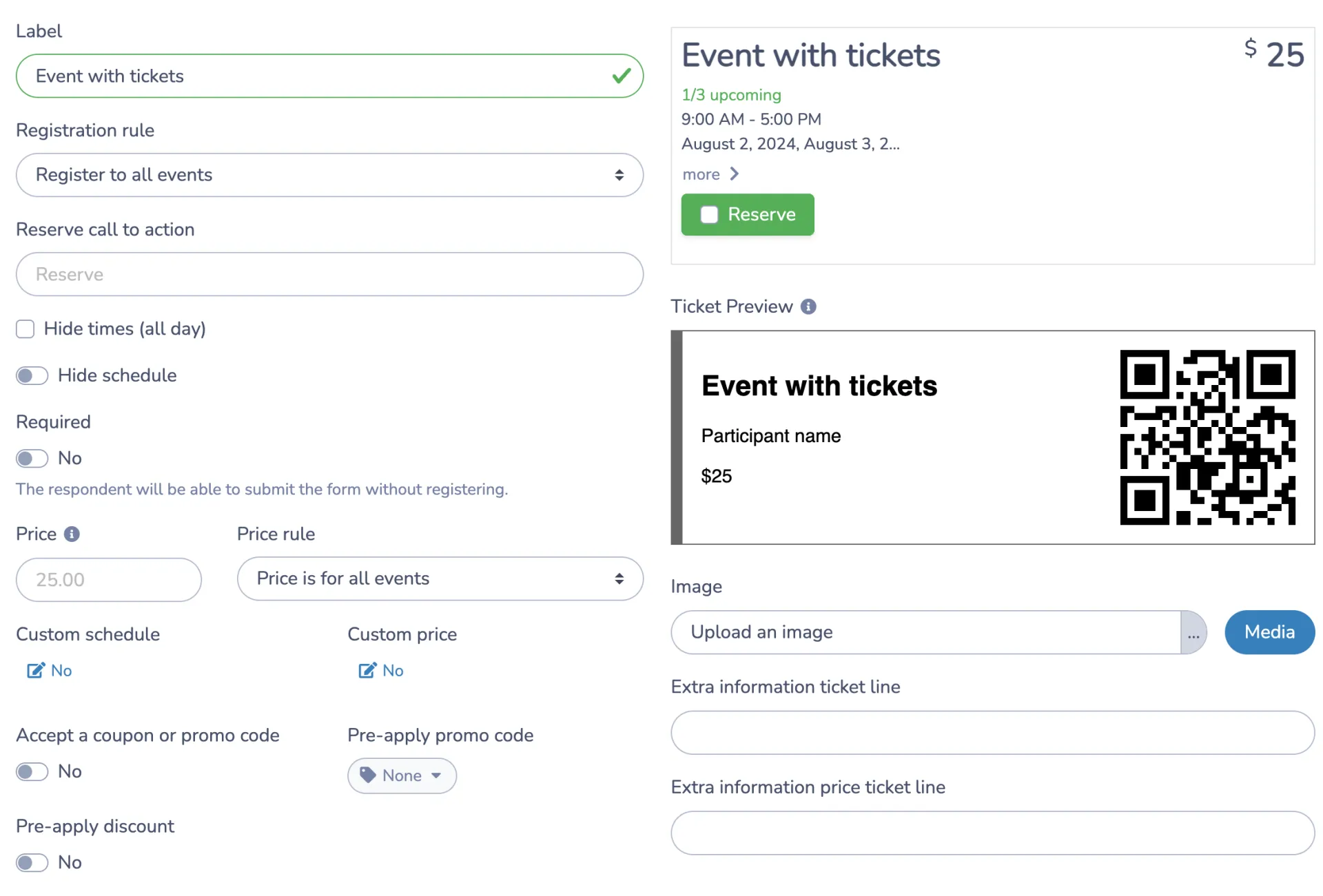 e-transfer for event ticket: qr codes for tickets