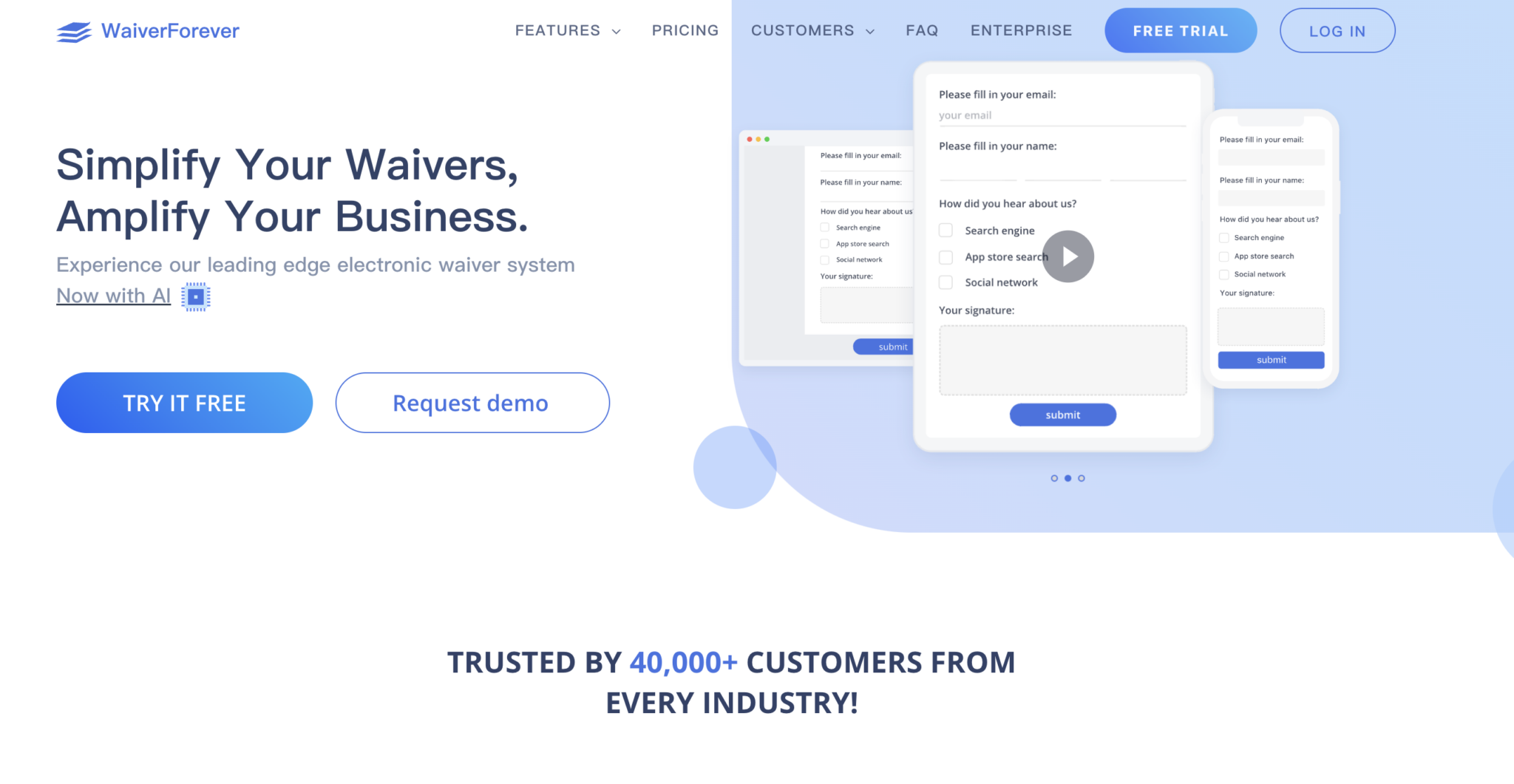 WaiverForever digital waiver tool