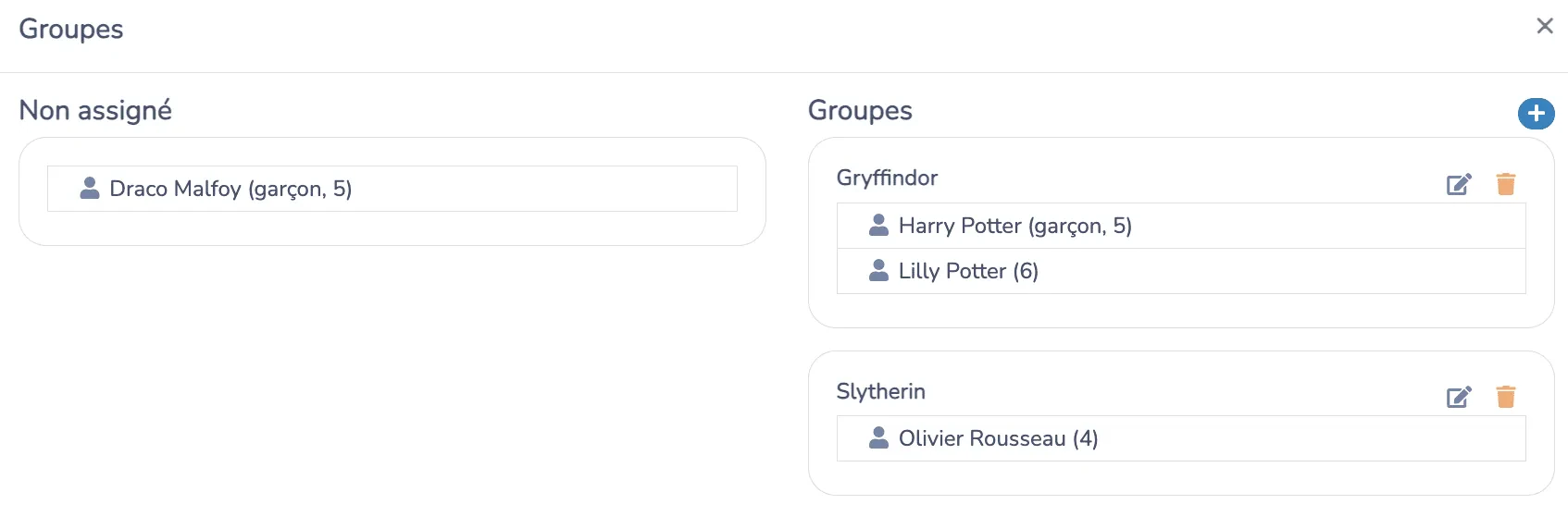 Créer des groups dans vos listes de présences