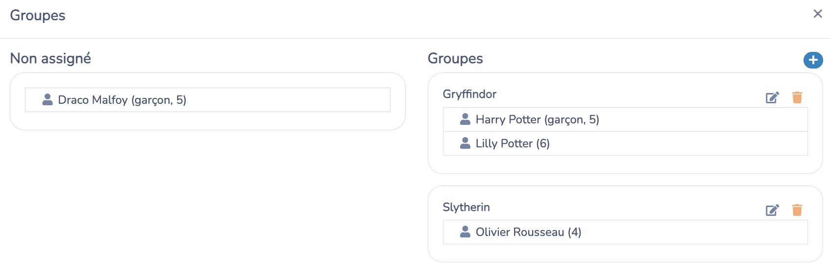 Créer des groups dans vos listes de présences
