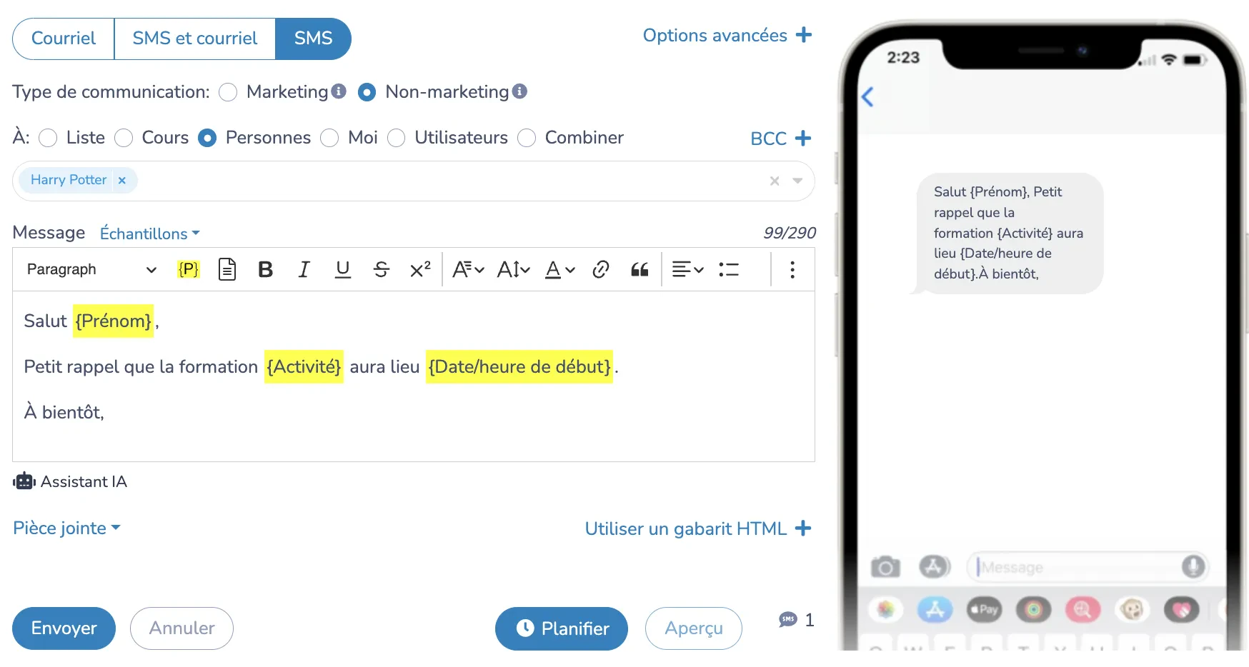 Comment envoyer des SMS en masse à vos employés