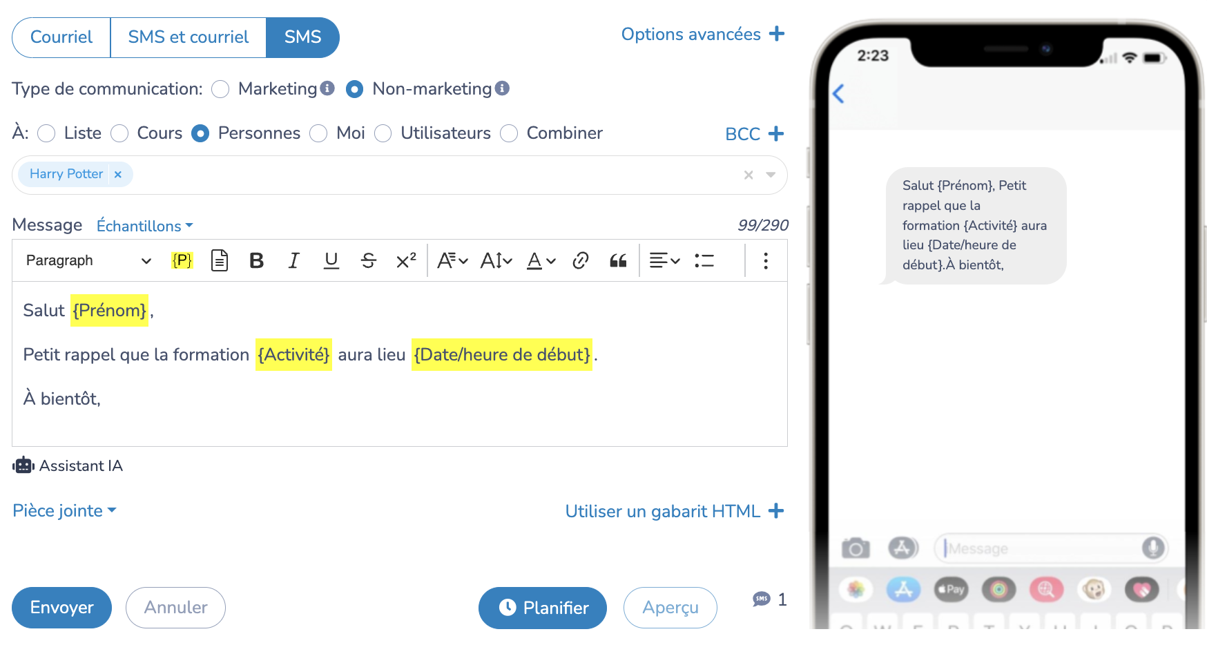 Comment envoyer des SMS en masse à vos employés