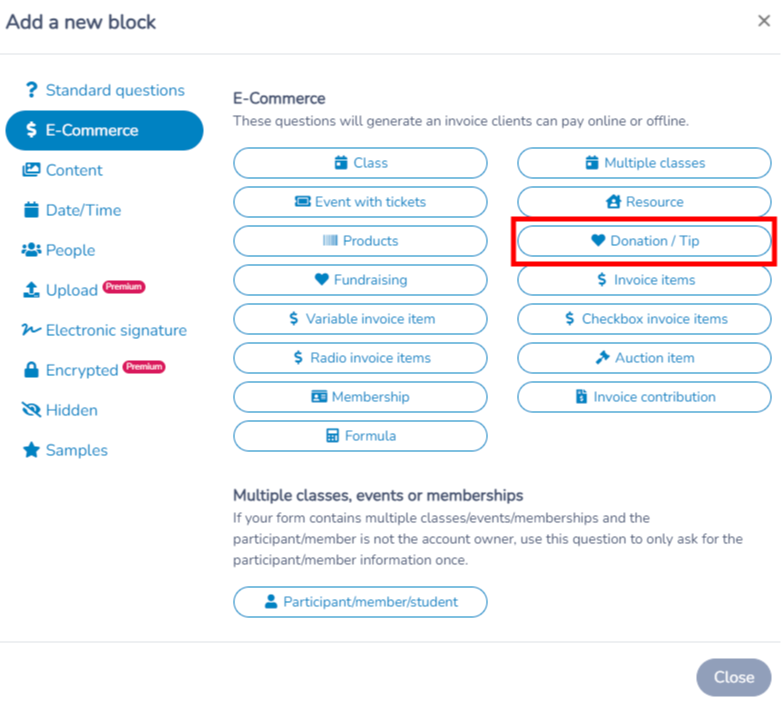 Payment forms — illustration