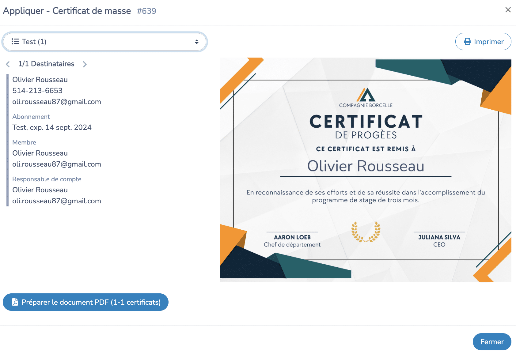 Génération automatique des certificats