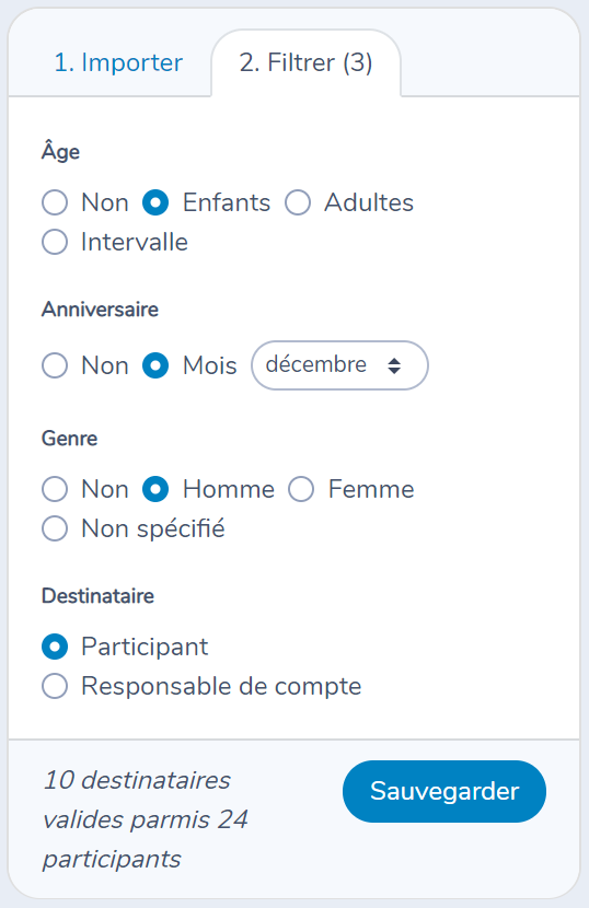 Création d'une liste à partir de participants d'Amilia — illustration