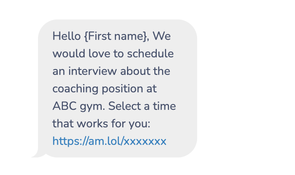 Template text to send before an interview