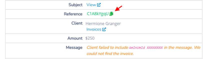 Email Interac without an invoice — screenshot